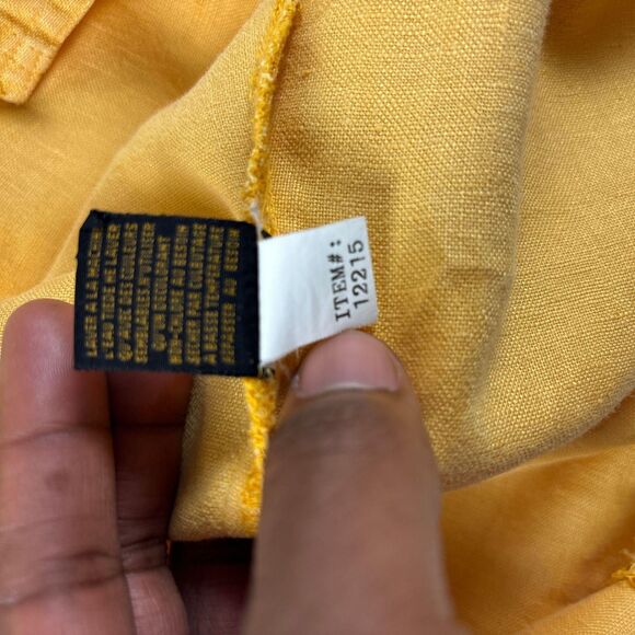 90s Eddie Bauer linen vest, size M vintage womens yellow button down top - Picture 9 of 9